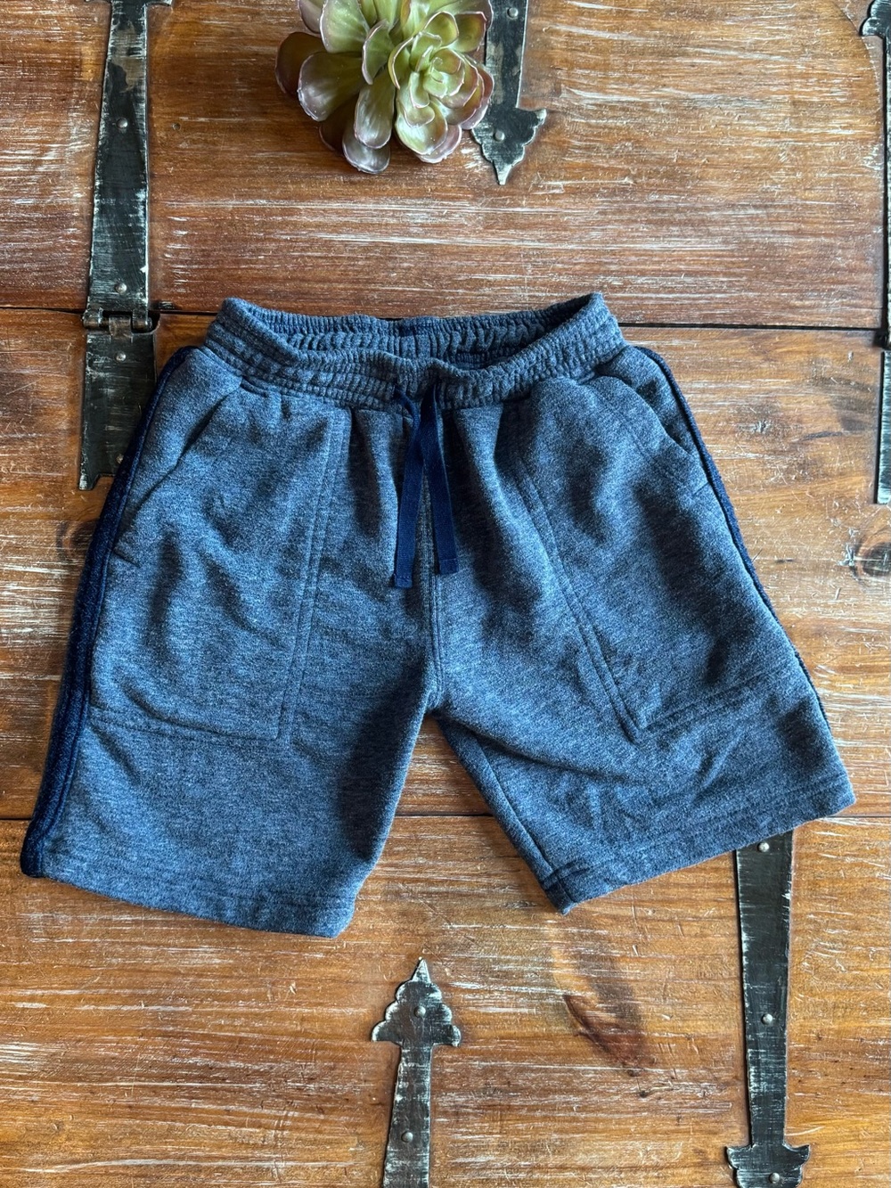 Boys Casual Knit Drawstring Shorts in Heather Navy by Wes & Willy